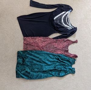 Three sexy holiday dresses.